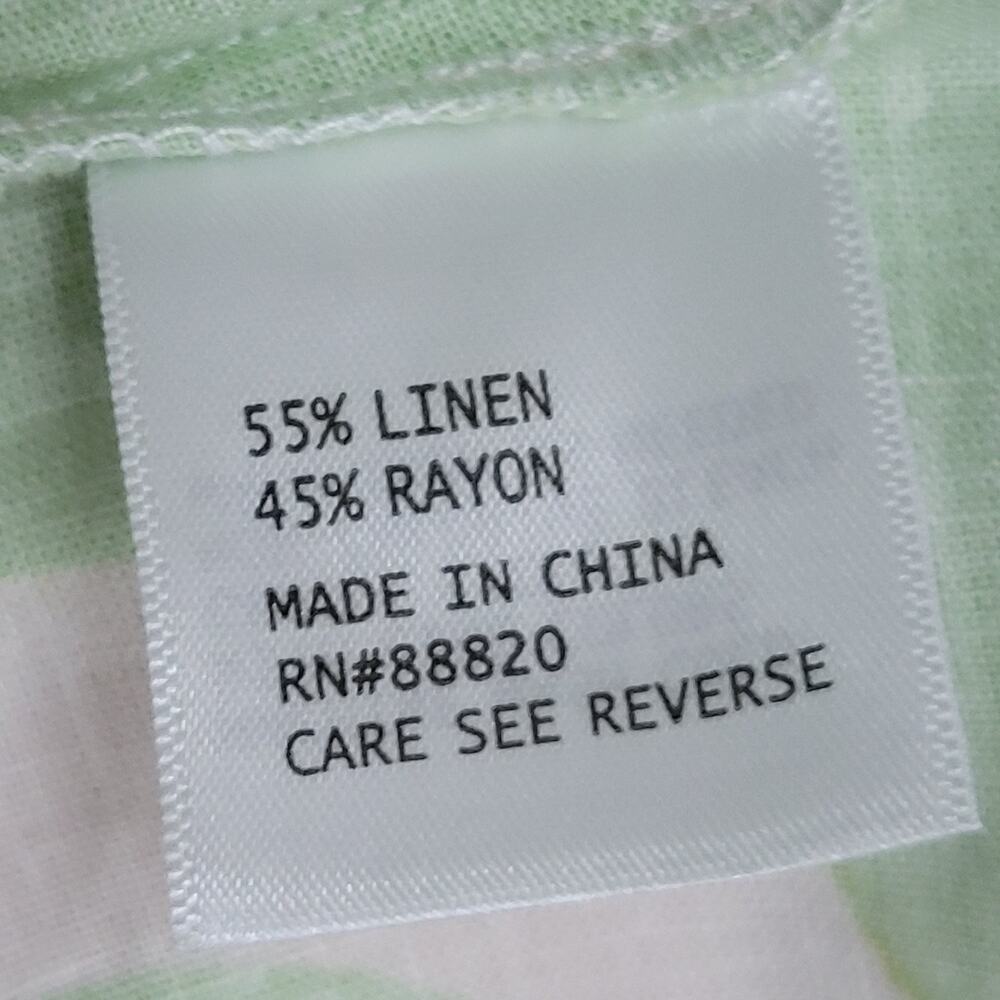 CYNTHIA ROWLEY Women's Linen Rayon 3/4 Sleeve Blouse Floral Beach Aloha Sze 1X - Picture 7 of 7